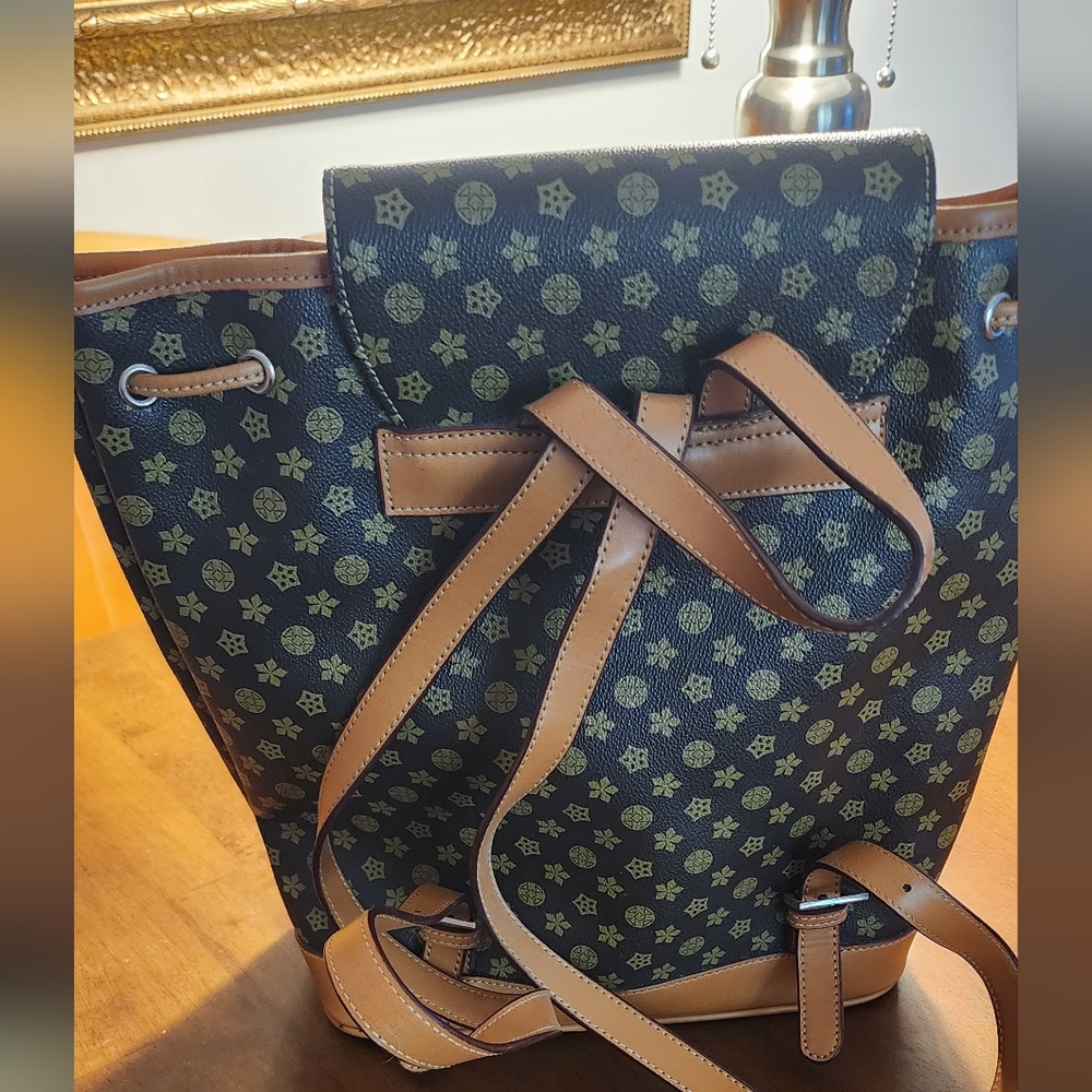 black and brown backpack purse